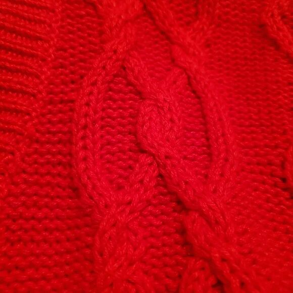 Worthington Vtg Red Cable Knit Sweater Size Large - Picture 7 of 8